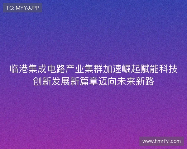 临港集成电路产业集群加速崛起赋能科技创新发展新篇章迈向未来新路